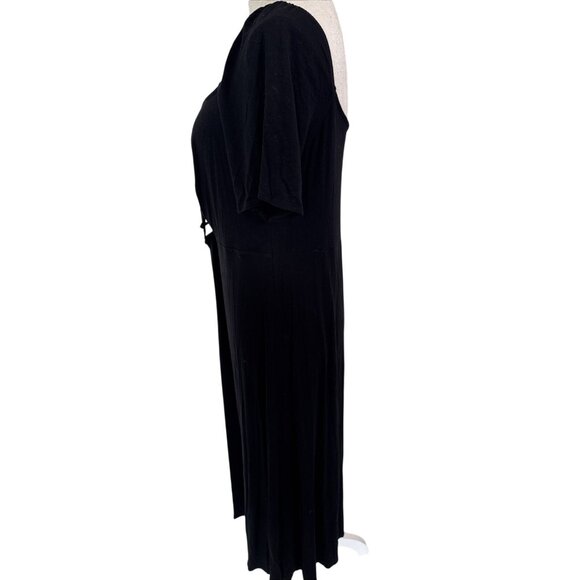 Old Navy Black Short Sleeve Sweetheart Bodice Long Summer Dress XL - Picture 3 of 9